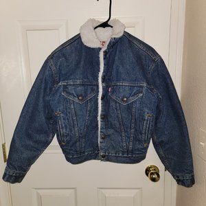 Levis 80's Vintage USA Made Boa Denim Jacket Sherpa Size Large